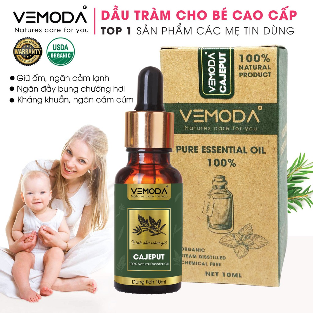 Dầu tràm cho bé cao cấp, an toàn Vemoda giúp giữ ấm, kháng khuẩn và chăm sóc bé yêu