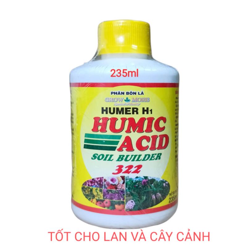 Phân bón Humic acid 322 lọ 235ml kích thích sinh học, tăng trưởng cây trồng