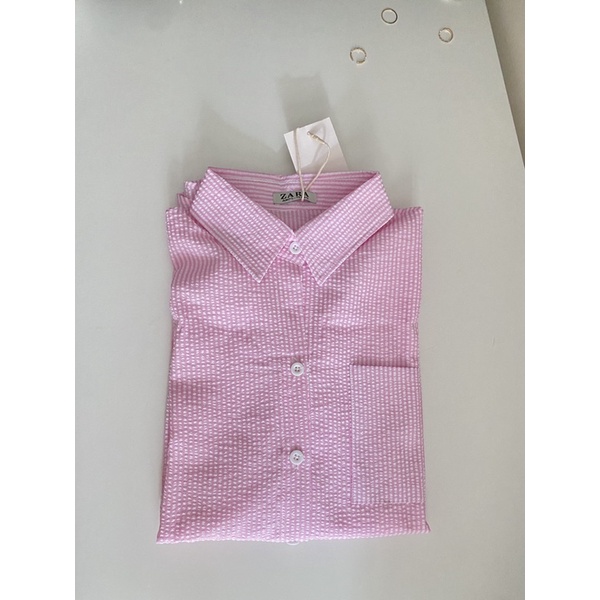 Áo somi tay dài sọc hồng nữ tính ngọt ngào | BigBuy360 - bigbuy360.vn