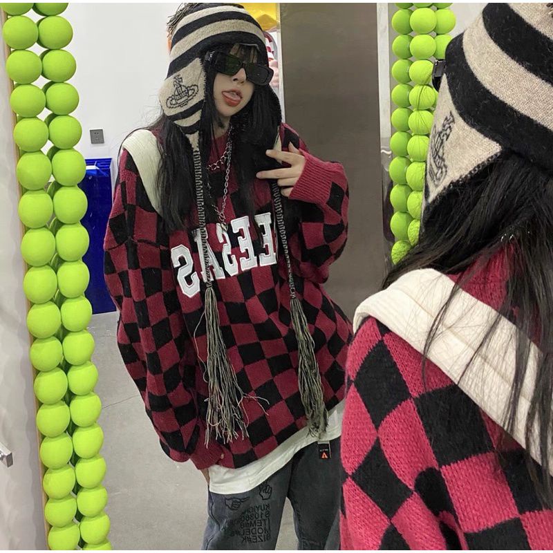 Áo len caro style hiphop 3 màu đen đỏ xanh unisex nam nữ