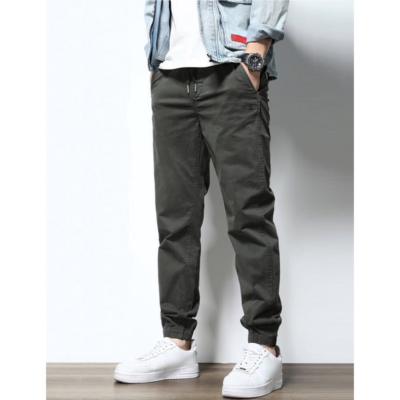 Quần jogger kaki nam trơn cạp chun phong cách trẻ trung