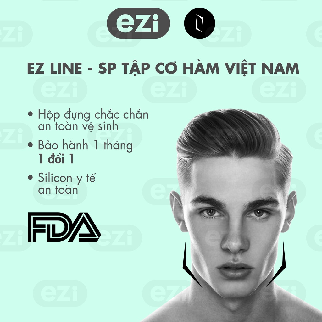 [Dụng cụ tập cơ hàm Ezi line] [Chính hãng], jawliner tập cơ mặt, tập cơ hàm làm từ silicon, [ jawliner]