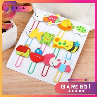 (sale) Bộ Kẹp Giấy Gim Kẹp Giấy 12 Cái Hình Thú Ngộ Ngĩnh Dễ Thương