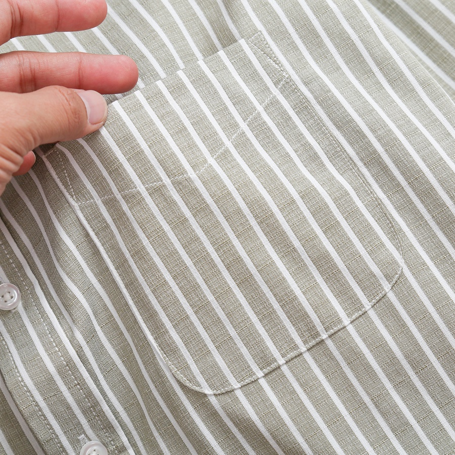Áo Sơ Mi Nam Kẻ Sọc GU CHẤT Tay DàI, Chất Vải Cotton Cao Cấp, Mềm Mịn, Form Chuẩn - GUSM16