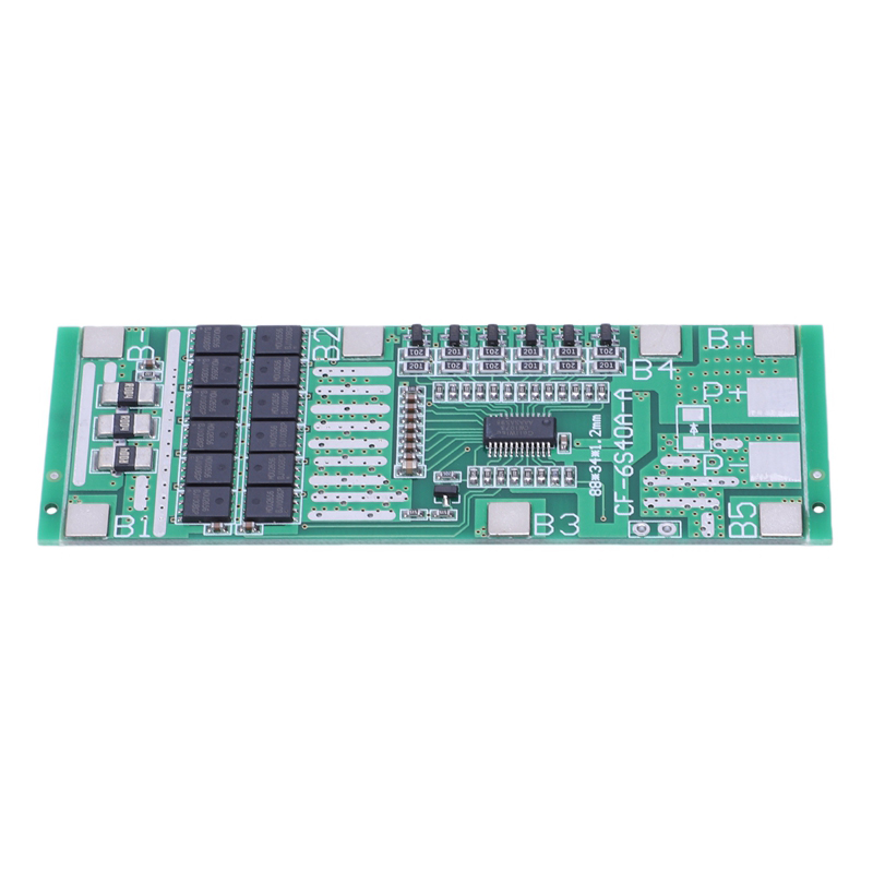 6S 24V 40A 18650 Bảng bảo vệ pin Lithium-Ion Ánh sáng mặt trời Mô-đun Bms Pcb với Cân bằng cho Xe tay ga Ebike