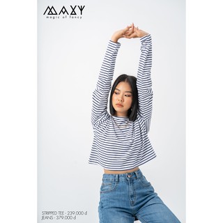 Áo croptop tay dài stripped tee Maxy Workshop