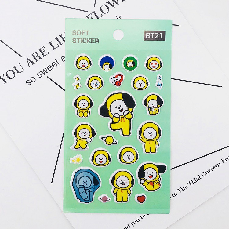 Sticker dán nhóm nhạc KPOP BTS bt21