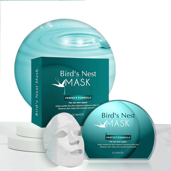 Mặt Nạ Tổ Yến CC White - Bird's Nest Mask dưỡng ẩm da, dưỡng trắng da, se khít lỗ chân lông