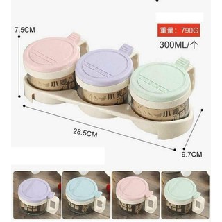 Bộ 3 hũ đựng gia vị thủy tinh lúa mạch