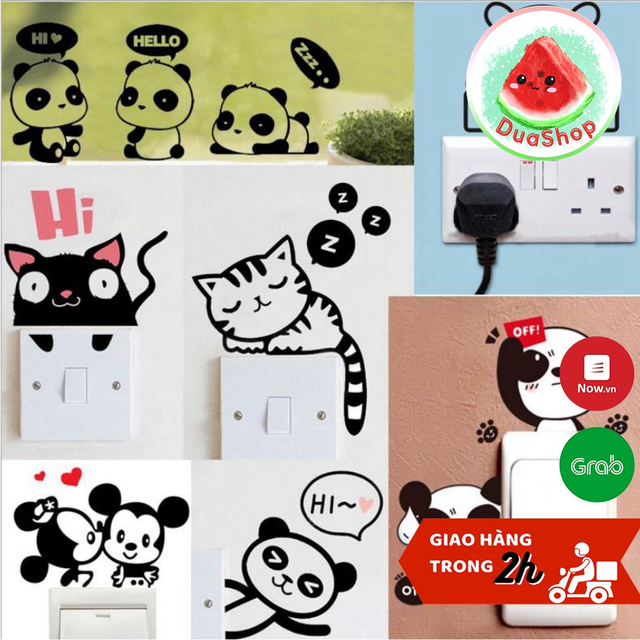 Decal dán ổ điện - Decal Dán Tường, Decor Phòng Ngủ, Phòng Khách 🍉Duashop🍉