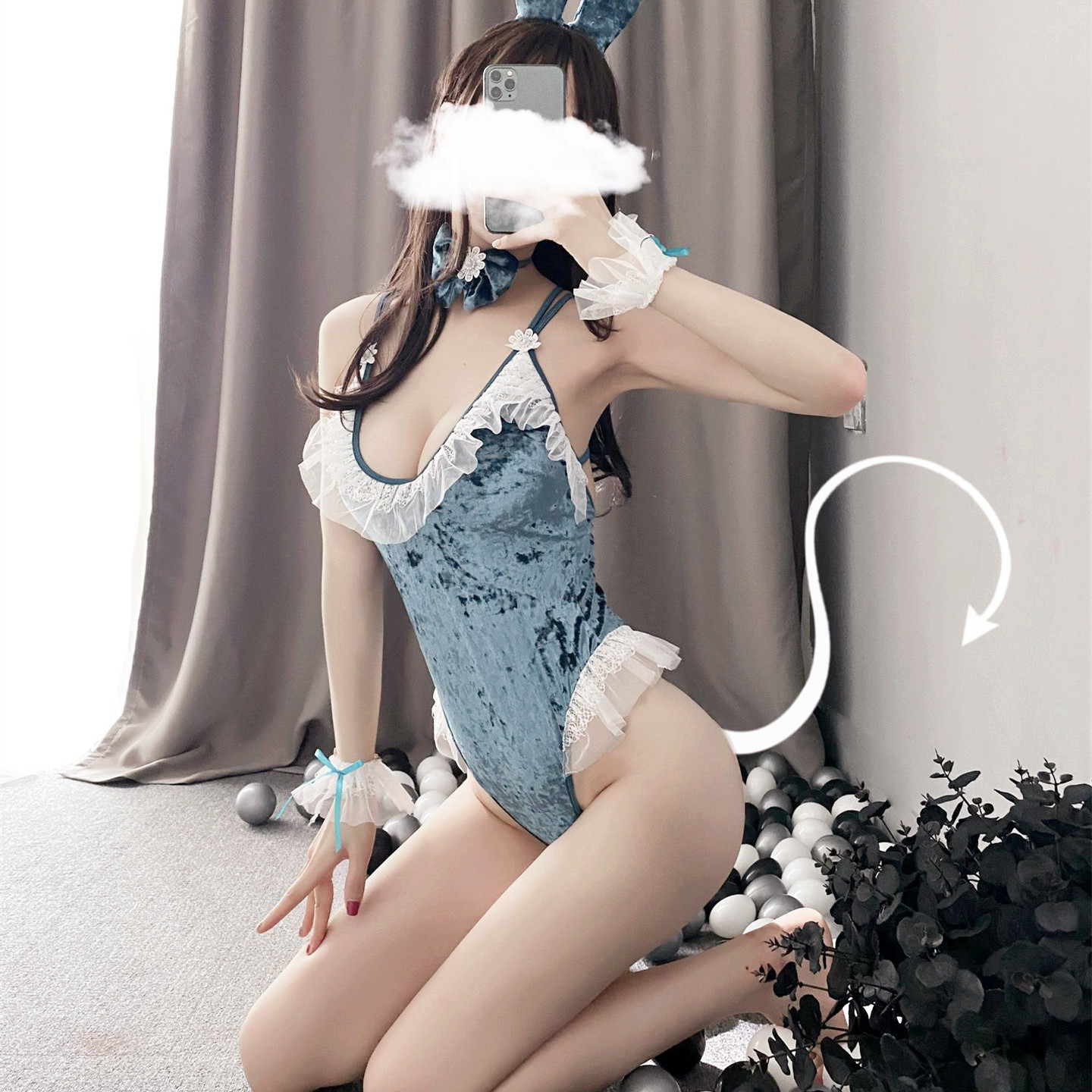 Bộ Đồ Lót Liền Thân Vải Nhung Phối Ren Hoa Gợi Cảm Cho Bạn Gái | BigBuy360 - bigbuy360.vn