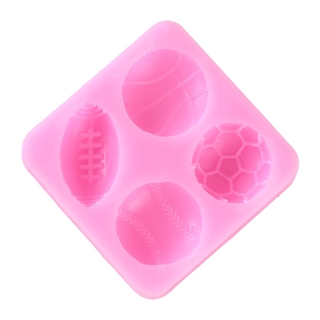 Ball Sports Series Mini Half Basketball Soccer Rugby and Tennis Ball Shape DIY Silicone Mold Fondant Cake Decoration Mould