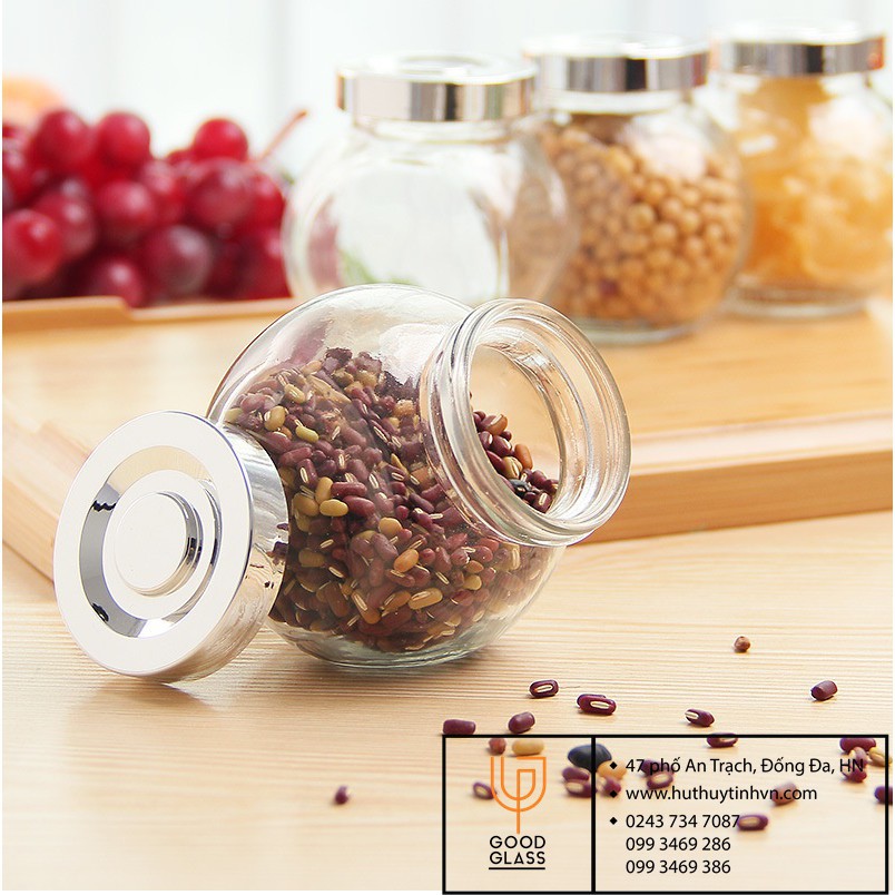 Hũ thủy tinh nghiêng hai đáy nắp nhôm xoáy 50ML | BigBuy360 - bigbuy360.vn