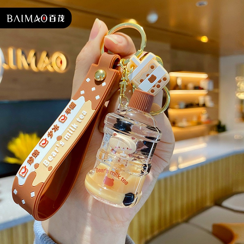 Móc Khóa dễ thương trà sữa trân châu hot trend, móc khóa treo balo phong cách thiết kế trẻ trung năng động