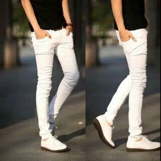 Quần jean trắng trơn quần bò trắng