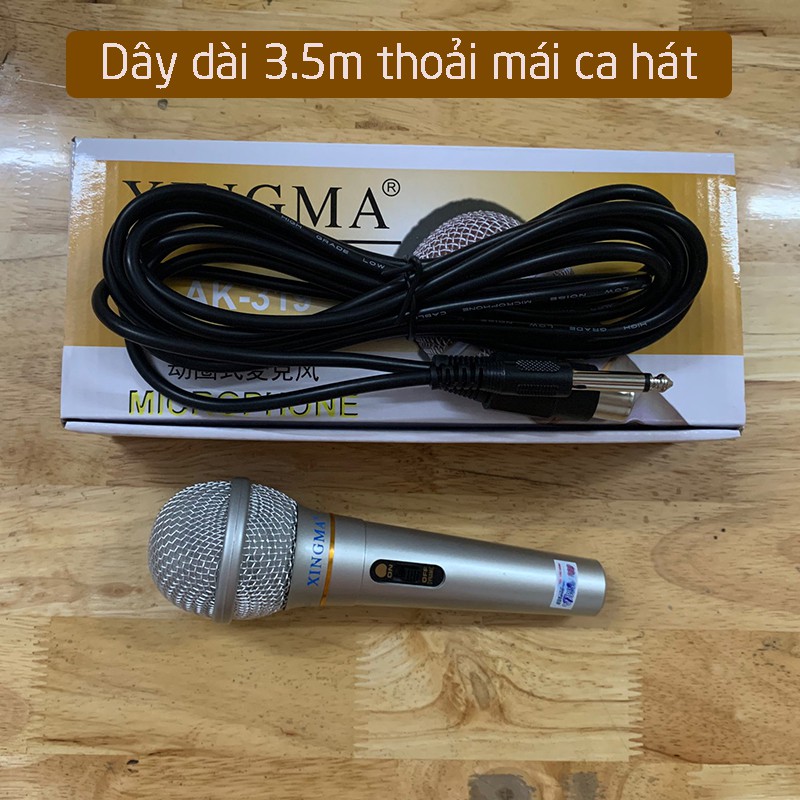 Micro Karaoke KAW AK319 Có Dây Cáp  Dài 3.5m Chống Hú Tốt Cho Âm Thanh Tuyệt Hảo - BH 12 Tháng