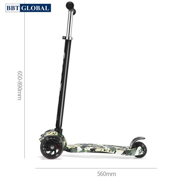 [Mẫu mới 2021] Xe trượt Scooter 3 bánh phát sáng BBT Global cho bé nhiều màu tải trọng tới 50kg KM001A