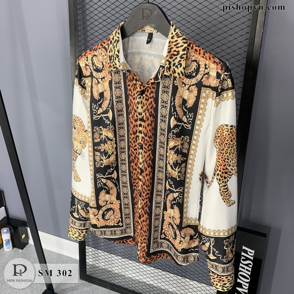 Áo sơ mi nam dài tay họa tiết châu âu luxury, chất đẹp lụa mềm cao cấp htstore | BigBuy360 - bigbuy360.vn