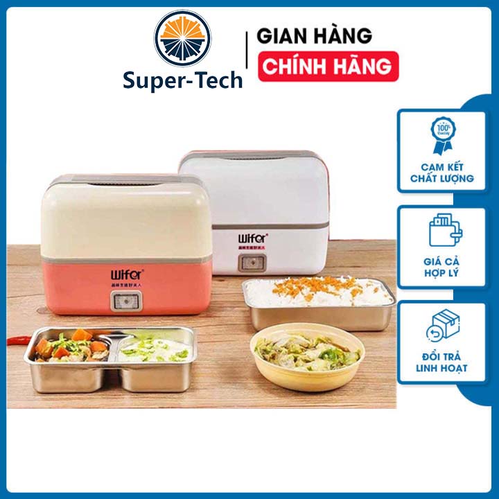 Hộp cơm cắm điện Wifer cao cấp nấu, giữ nhiệt, hâm nóng thức ăn, Hộp cơm văn phòng chuyên dụng tự ngắt điện khi chín
