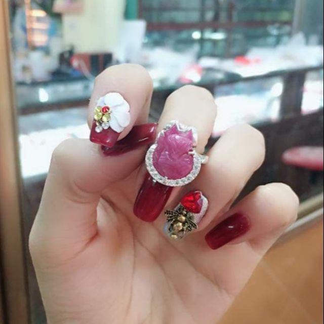 Nhẫn hồ ly ruby bọc bạc