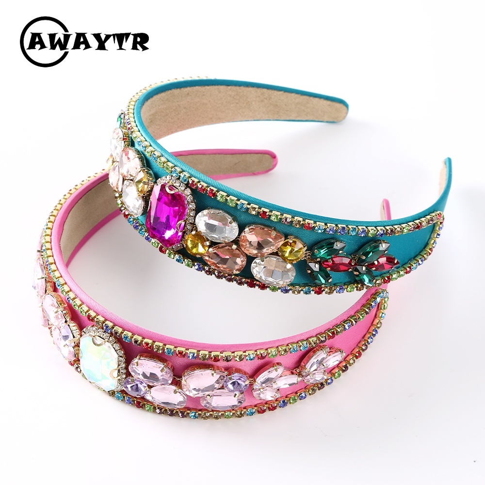 Băng đô bản rộng đính đá sang trọng cho nữ