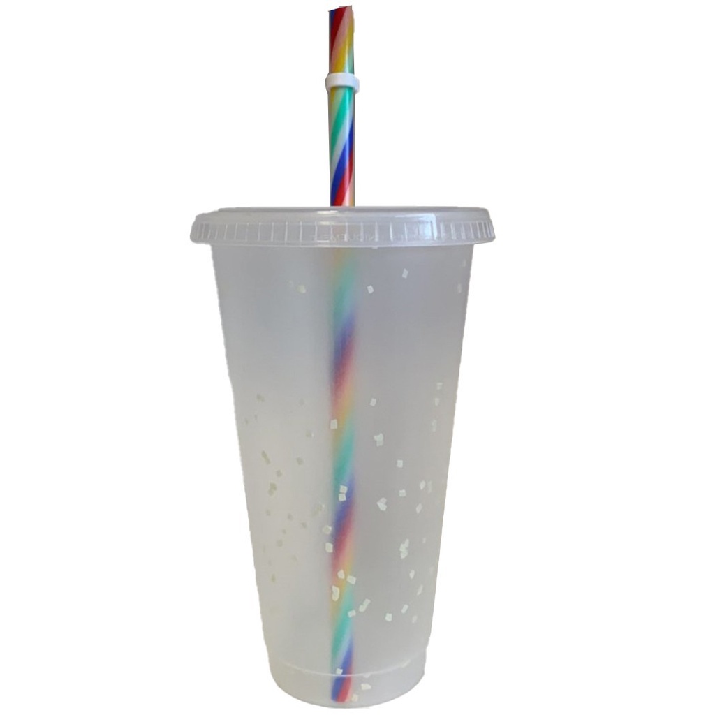 Ly Uống Nước starbucks 700ml Bằng Nhựa pp Có Thể Tái Sử Dụng Kèm Ống Hút