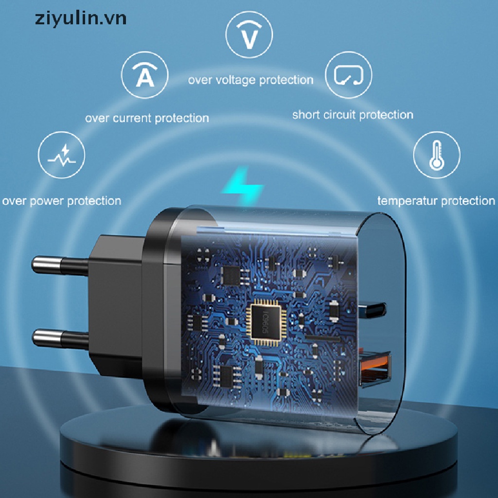 Củ Sạc Nhanh ziyulin Super Si 36W USB C Cho iPhone 13 Type C QC 3.0 PD