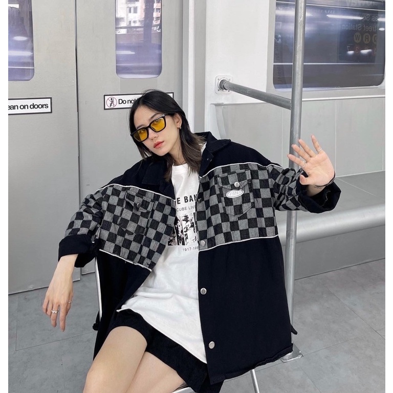 ÁO KHOÁC JEAN SỌC ĐEN