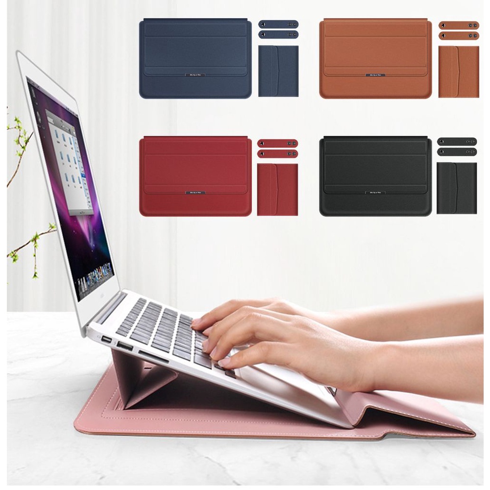 SHOUHOU Túi đựng laptop 3 trong 1 bằng da PU chống sốc nhiều màu tùy chọn chuyên nghiệp