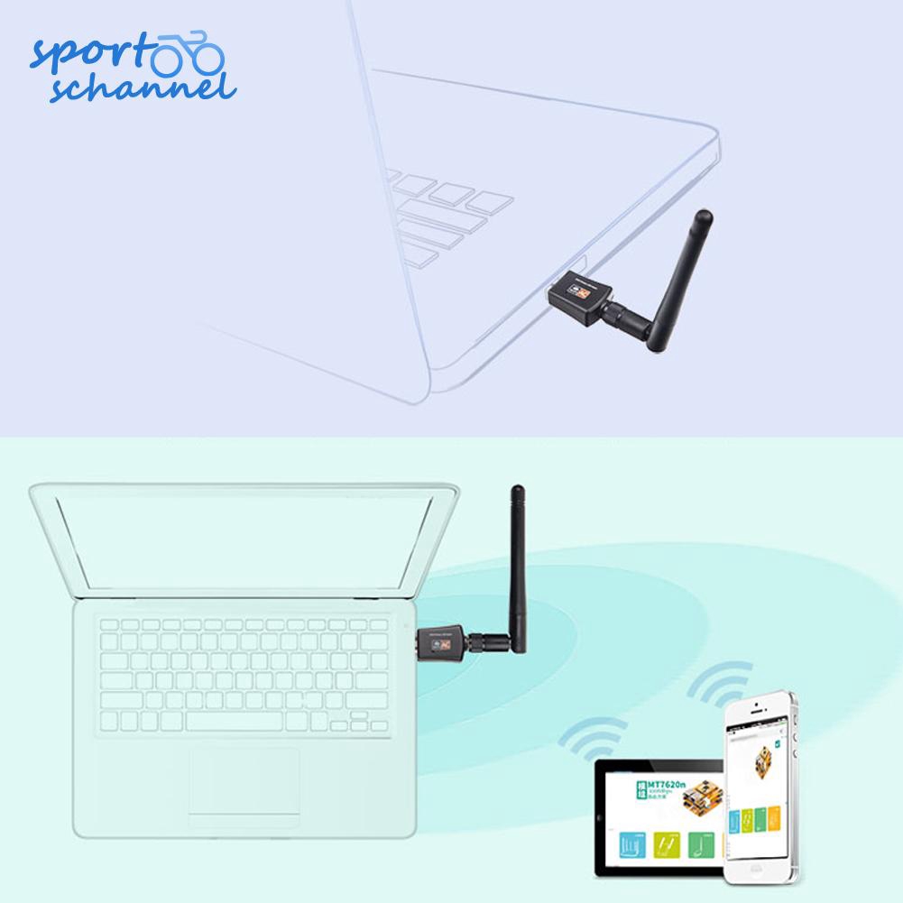Bộ chuyển đổi USB PC WiFi không dây 5GHz 600Mbps 2 băng tần Anten 802.11AC | BigBuy360 - bigbuy360.vn
