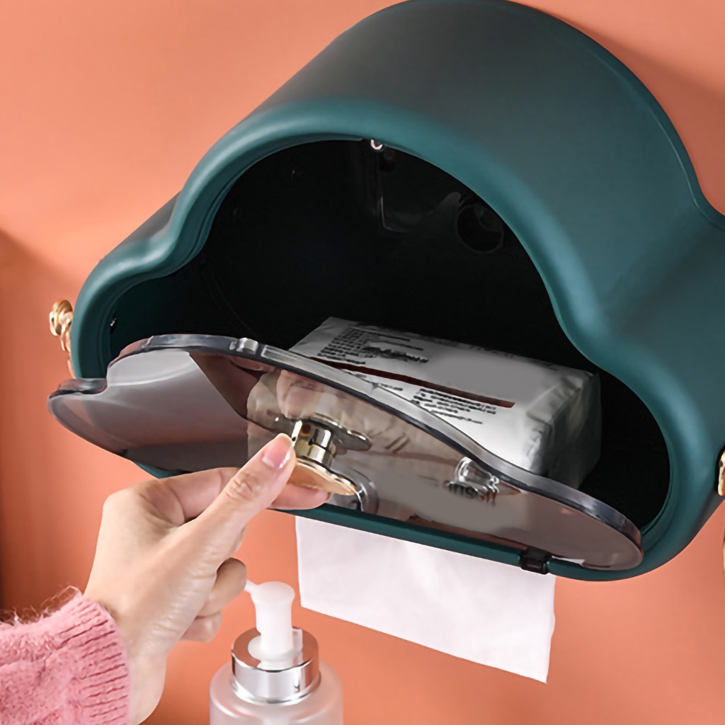 Hàng Sẵn Hộp Đựng Khăn Giấy - Kệ Đựng Mỹ Phẩm Treo tường Hình Đám Mây Không thấm nước Siêu Xinh cho phòng tắm【Tennessee052】