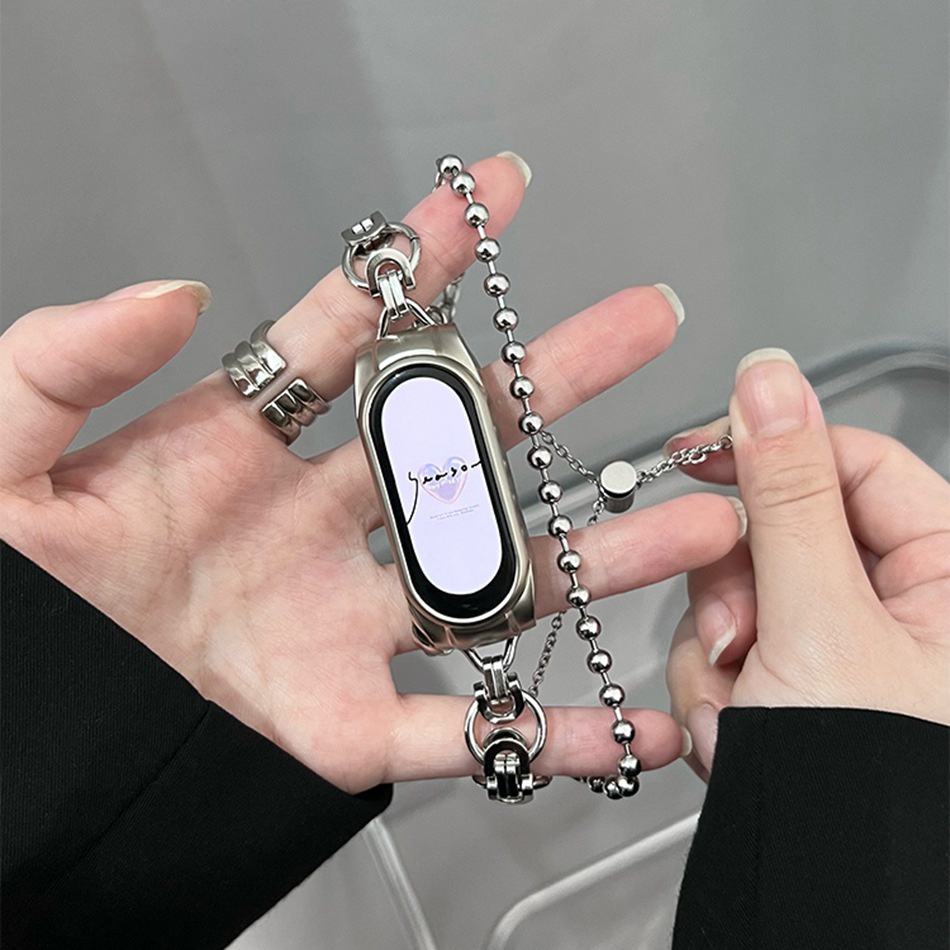 Dây Đeo Thay Thế Chất Liệu Kim Loại Dạng Xích Thời Trang Cho Xiaomi Mi Band 7 6 5 Miband 4 3