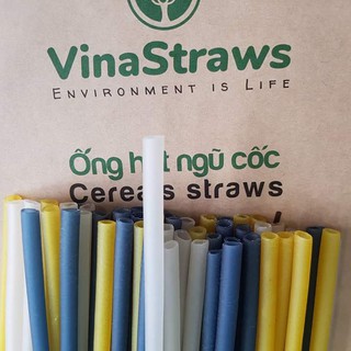 Ống hút ngũ cốc gói 1,5kg ống hút xanh ống hút VinaStraws bảo vệ môi trường nhiều màu đủ kích cỡ