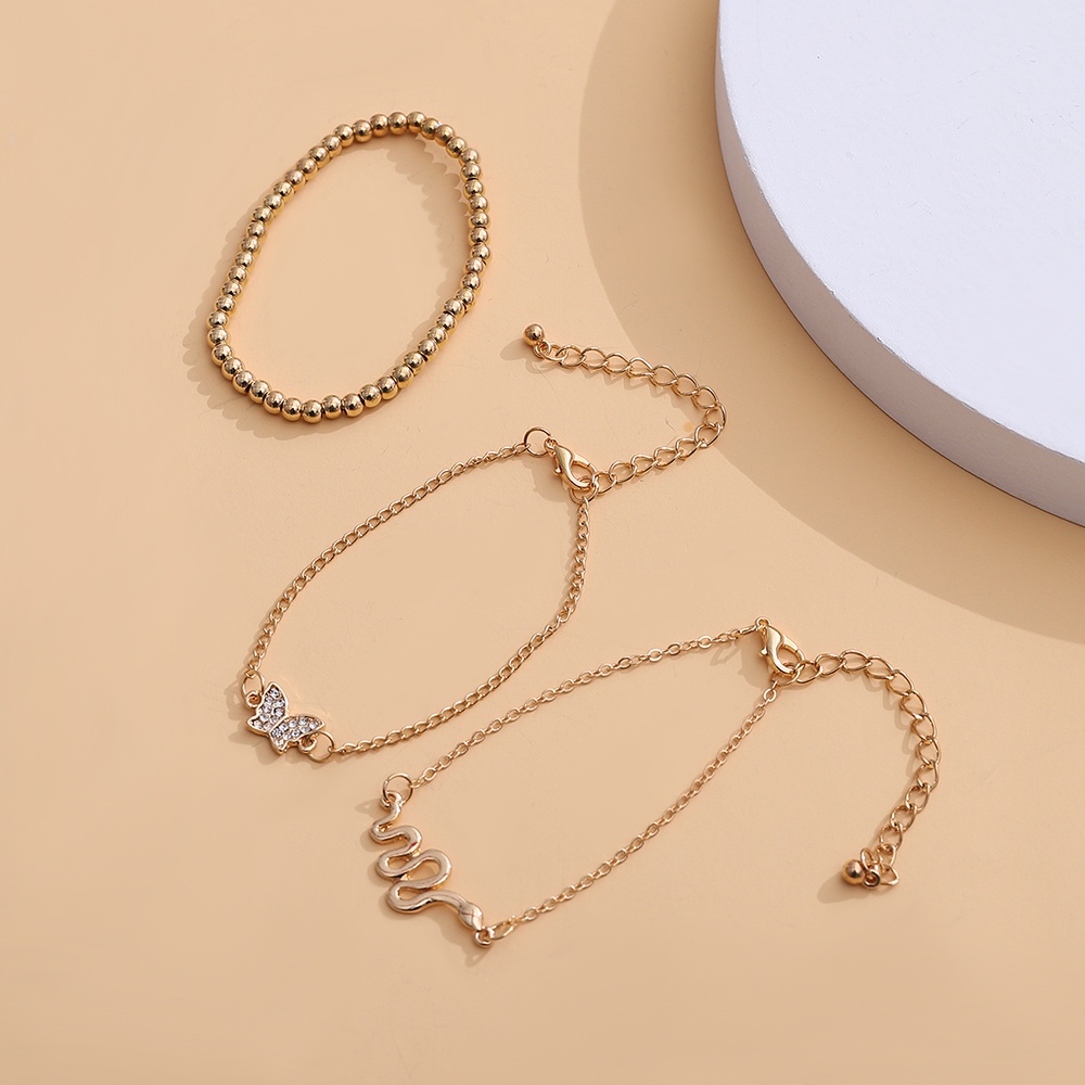 Set 3 Vòng Tay Đính Đá Phong Cách Retro Thời Trang Cho Nữ