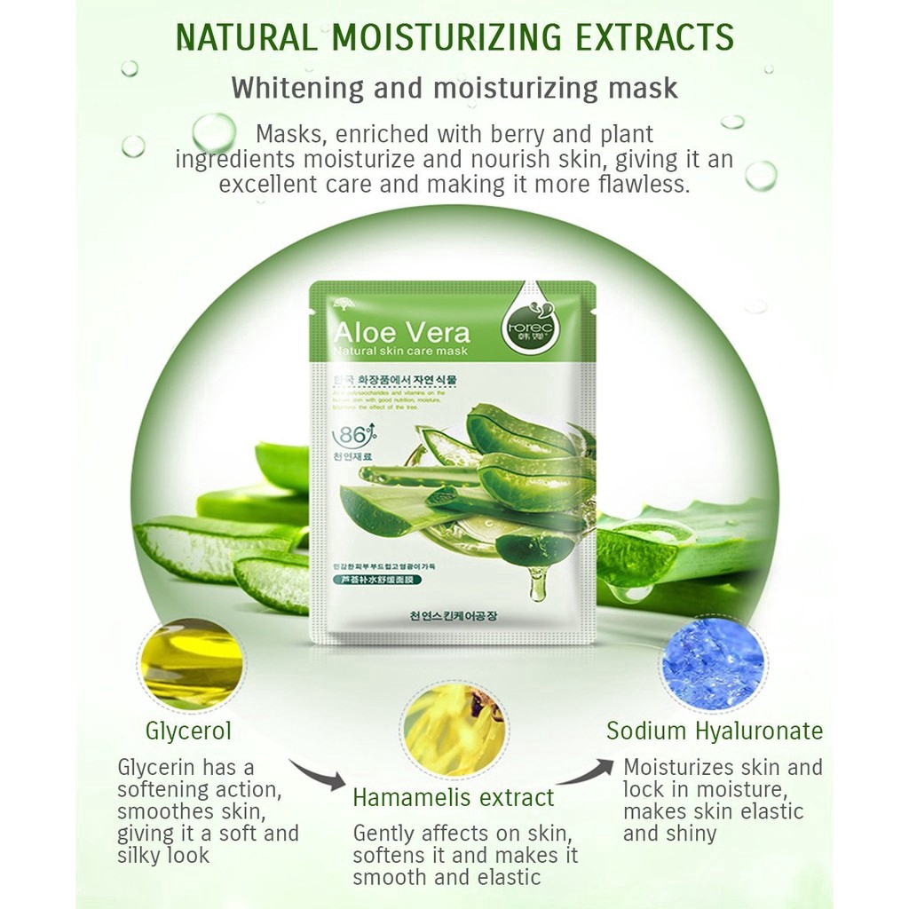 [Hàng mới về] Set 2 mặt nạ tinh chất tự nhiên dưỡng ẩm chăm sóc da mặt