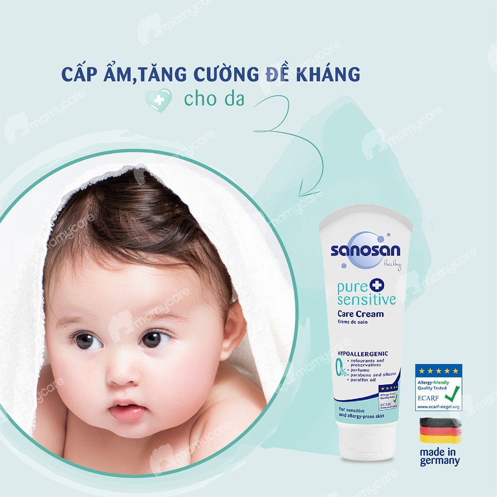 Kem dưỡng ẩm Sanosan cho bé có làn da nhạy cảm 100ml - MAMYCARE