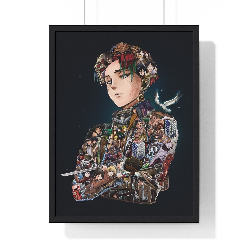 Tranh khung kính Levi bản màu - Attack on titan - Tranh treo tường anime - Trang trí decor