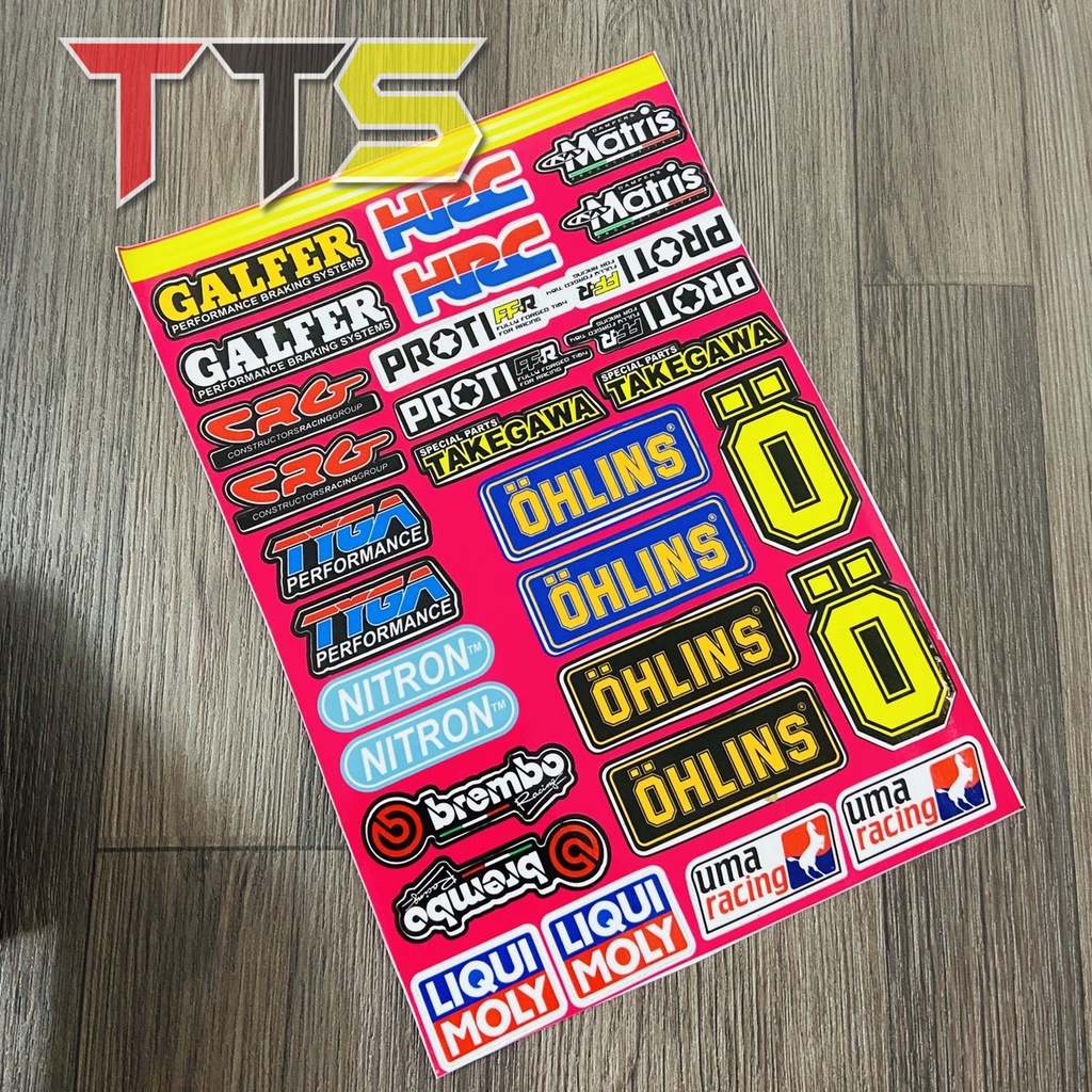 Bộ tem Decal logo nhiều chủ đề dán trang trí xe máy, nón bảo hiểm chất liệu nhựa PVC chống nước