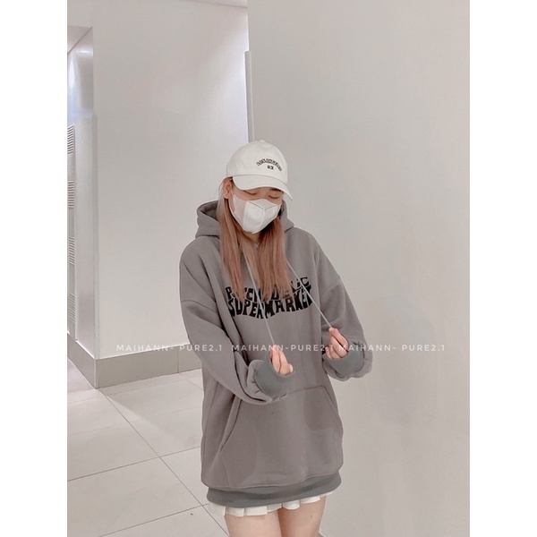 Áo hoodie nỉ lót bông chữ Supermaket | BigBuy360 - bigbuy360.vn
