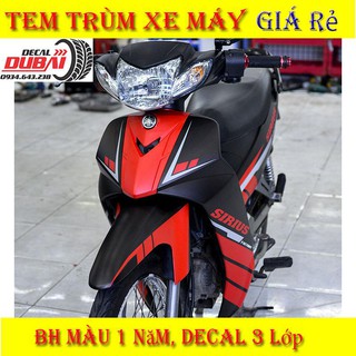 Tem Trùm Sirius Đen Nhám Đỏ Mẫu Mới