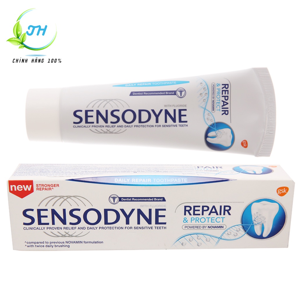 Kem đánh răng Sensodyne chính hãng GSK (tuýp 100g)- Thơm mát giảm ê buốt, bảo vệ toàn diện