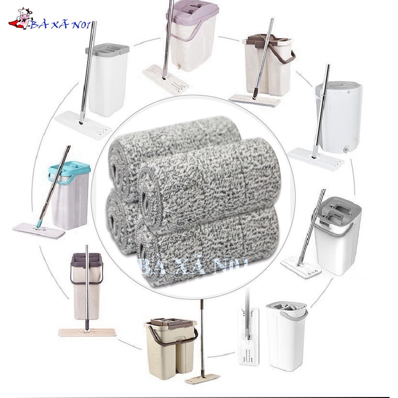 [SALE HOT]Bông lau nhà chất liệu Sợi Microfiber siêu thấm hút chuyên dùng cho dụng cụ lau nhà tự vắt kích 12x32cm