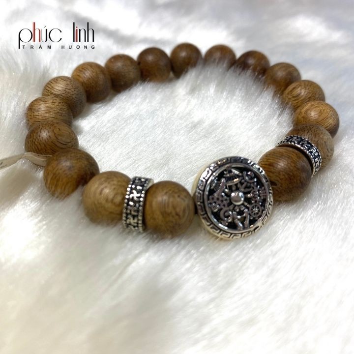 Vòng Trầm Mix Charm Bạc PHÚC LINH