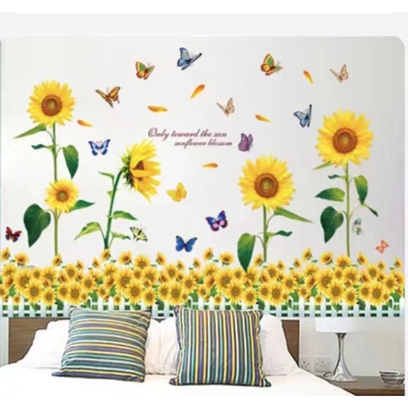 Decal dán tường trang trí - Hoa Hướng Dương