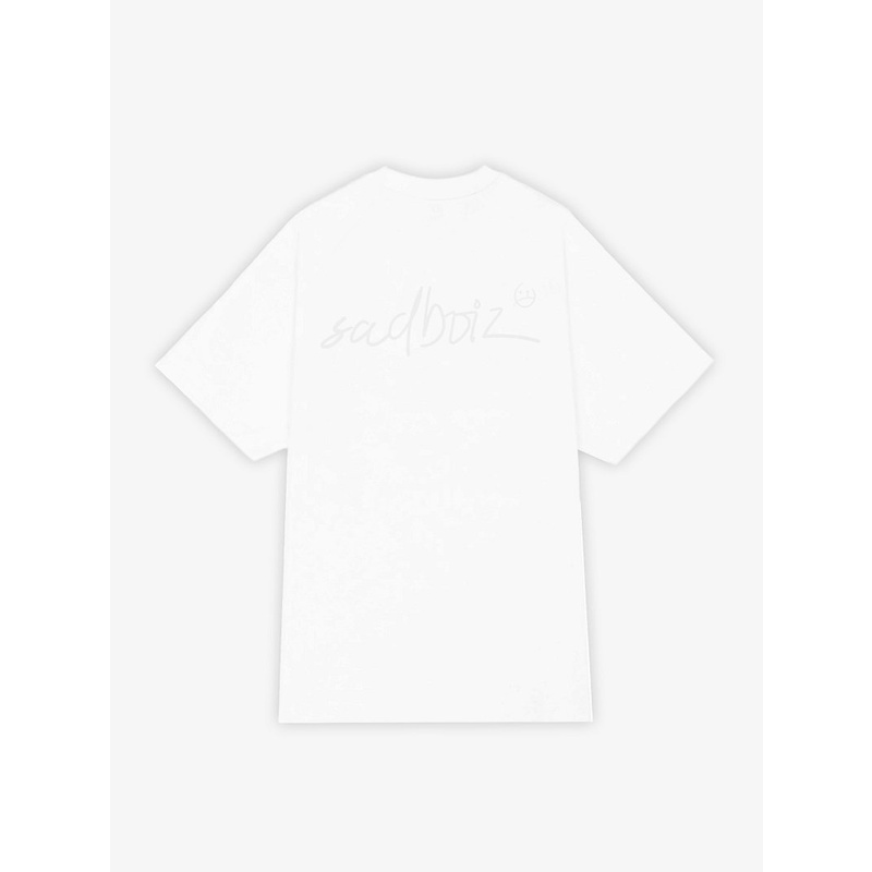 Áo thun Sadboiz Lowkey Tee màu trắng unisex nam nữ form rộng tay lỡ 40kg đến 90kg vải cotton dày mịn full tag AL208