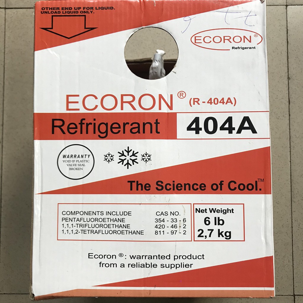 Gas Lạnh điều hòa 404A Ecoron⚡Sẵn Hàng⚡Môi chất lạnh 404A Ecoron-Bình 2.7kg dùng cho ngành nhiệt lạnh