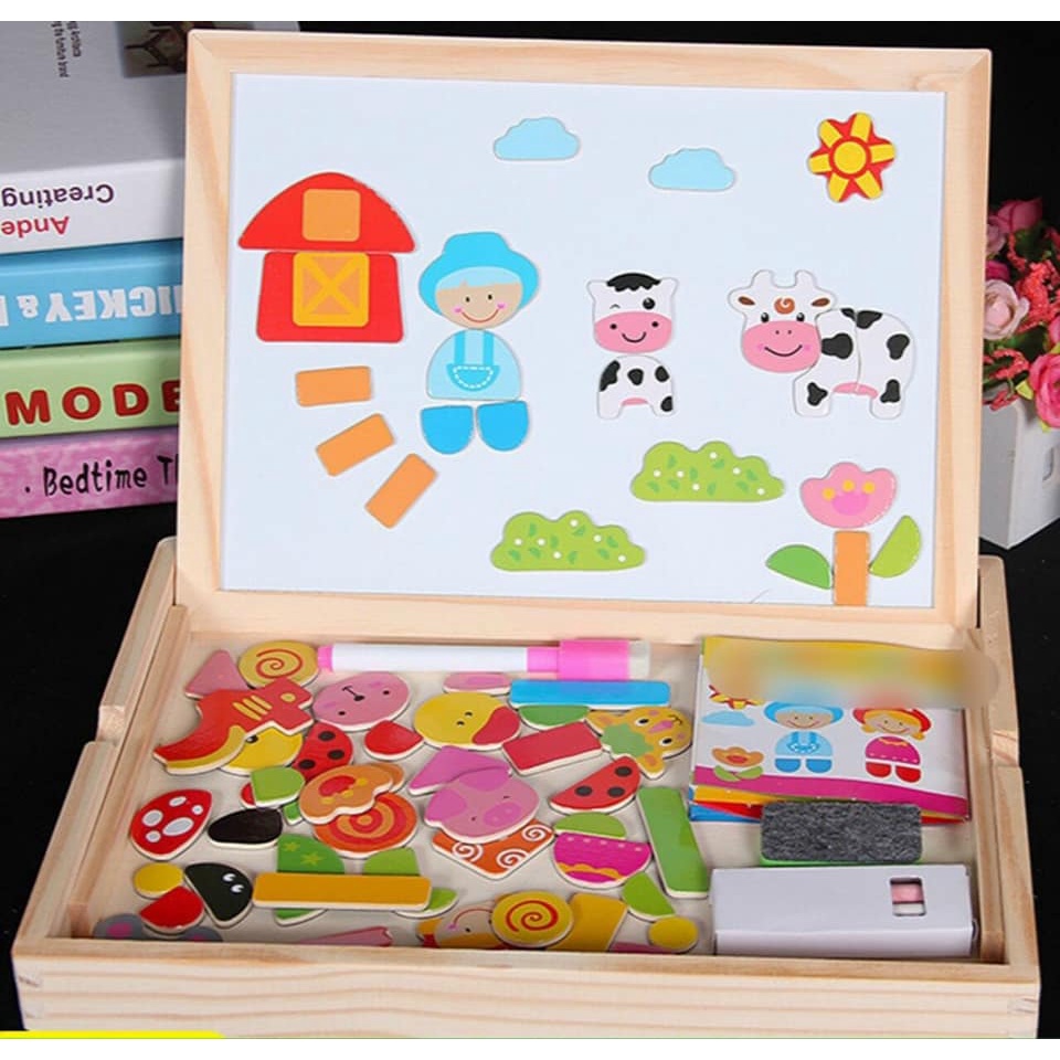 BỘ BẢNG GHÉP HÌNH NAM CHÂM 2 MẶT