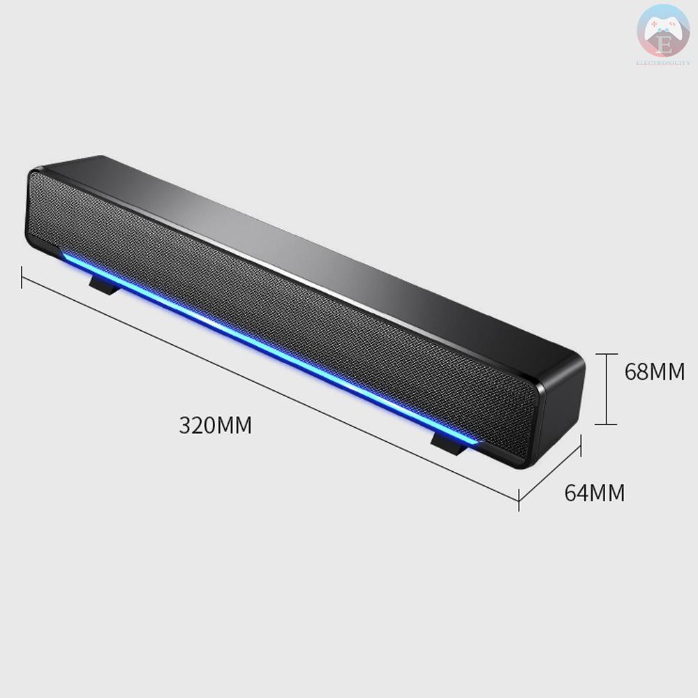 Ê SADA V-196 USB Wired Computer Speaker Bar Stereo Subwoofer Powerful Music Player Bass Surround Sound Box 3.5mm Audio I