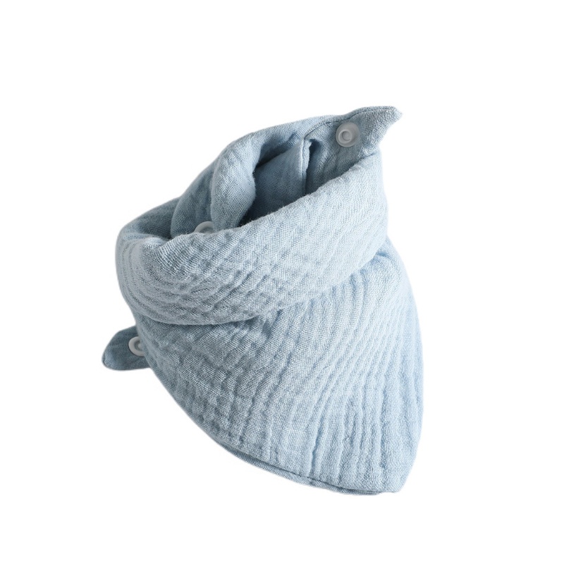 Fl Yếm Cotton Hai Lớp Phong Cách Boho Màu Trơn Cho Bé Tập Ăn