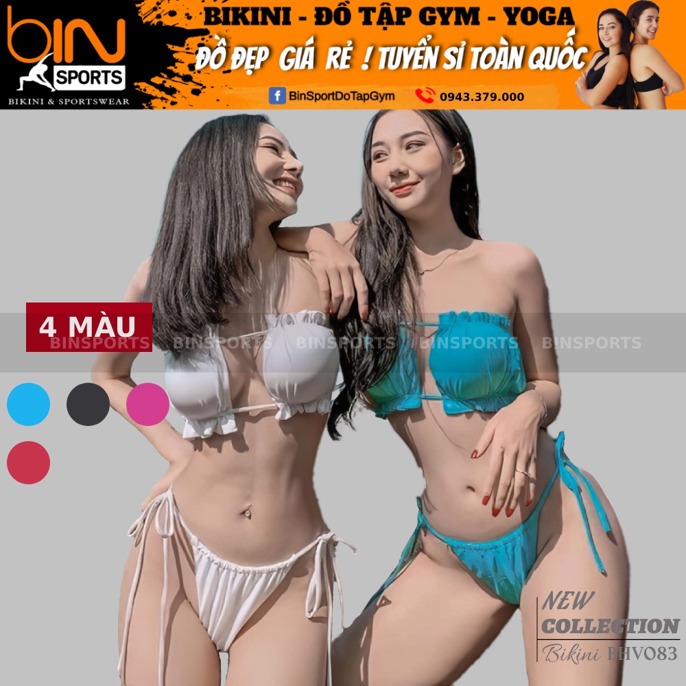 Bikini Nữ Hai Mảnh Quần Tam Giác Mút Mỏng Sexy Freesize Bin Sports BHV083